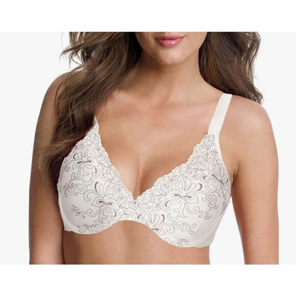 PLAYTEX SECRET UNDERWIRE BRA SIDE SMOOTHING EMBROIDERED MOTHER OF PEARL 36DD NEW - Picture 1 of 9